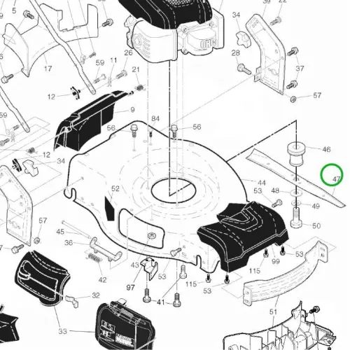 Husqvarna fűnyírókés mulcsozó nagy emelésű LC 356V fűnyíróhoz robbantott ábra