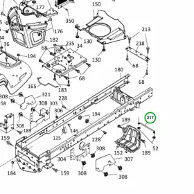 Husqvarna motorháztető csuklórúd TS 342, TS 242 fűnyírótraktorhoz robbantott ábra