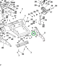 Husqvarna U alakú anya 1/4 UNC ST 330, ST 427T hómaróhoz robbantott ábra