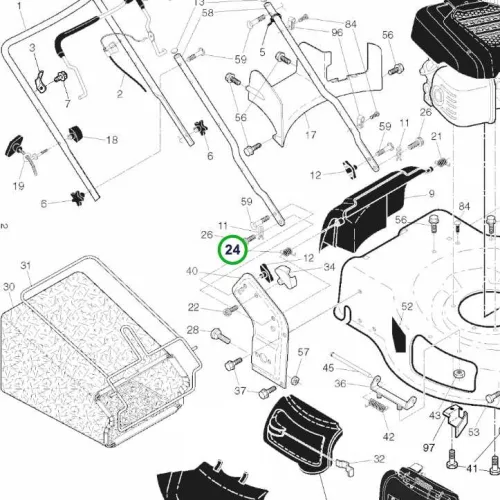 Husqvarna jobb oldali rugó LC 356V, LC 356 AWD, LC 56 fűnyíróhoz robbantott ábra