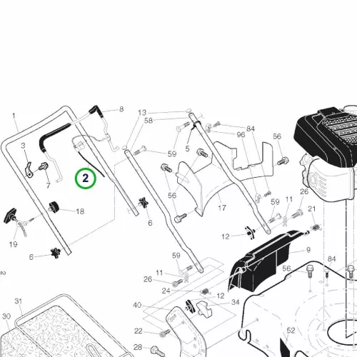 Husqvarna kábel LC 356V, LC 356 AWD, LC 56, LC 56 AWD fűnyíróhoz robbantott ábra