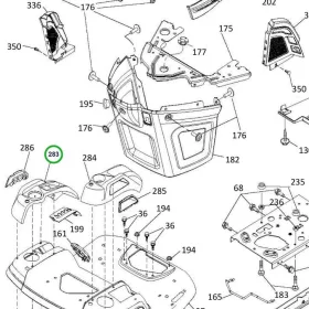 Husqvarna vágóasztal emelő konzol jobb TS 142 fűnyírótraktorhoz robbantott ábra