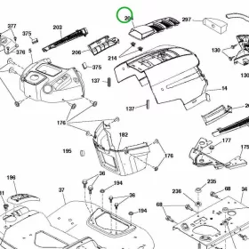 Husqvarna fedél TC 38, TC 138, TC 138M, TS 38 fűnyírótraktorhoz robbantott ábra