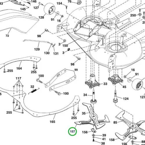 Husqvarna bal keresztkés 107 cm TC 342, CTH 184T fűnyírótraktorhoz robbantott ábra