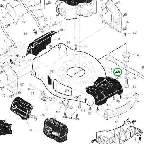 Husqvarna alátét váz LC 356V, LC 56, LB 155S fűnyíróhoz robbantott ábra