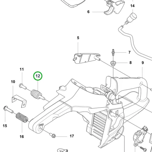 Husqvarna rezgéscsillapító elem nagyobb 540 XP Mark III láncfűrészhez robbantott ábra