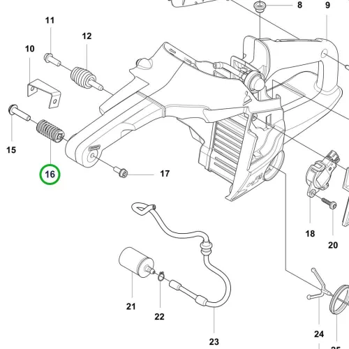 Husqvarna rezgéscsillapító elem kisebb 540 XP Mark III láncfűrészhez robbantott ábra