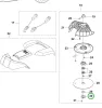 Husqvarna rugóház fedél Automower 305, 308, 320, 330 X robotfűnyíróhoz robbantott ábra