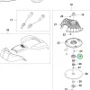 Husqvarna csapágyház Automower 305, 308, 320, 330 X robotfűnyíróhoz robbantott ábra