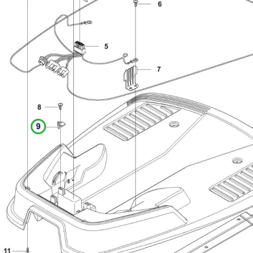 Husqvarna töltőállomás rögzítő konzol Automower 305 robotfűnyíróhoz robbantott ábra