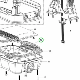 Husqvarna rádió áramkör 2,4 GHz távvezérléshez P 524 riderhez robbantott ábra