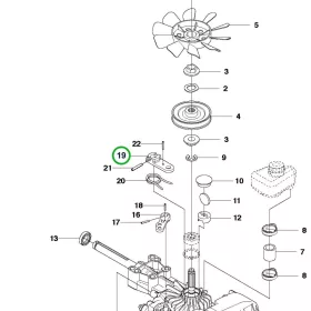 Husqvarna váltó emelőkar R 214TC, R 216T AWD, R 316TX AWD riderhez robbantott ábra
