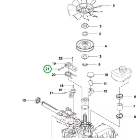 Husqvarna csaprögzítő csavar váltó R 214TC, R 216T AWD riderhez robbantott ábra