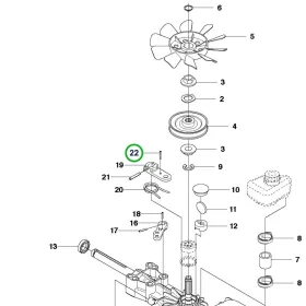 Husqvarna rögzítőcsavaros csap váltó R 214TC, R 216T AWD riderhez robbantott ábra