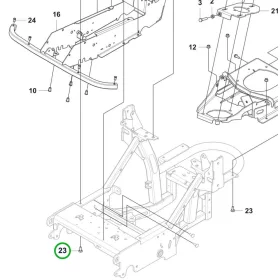 Husqvarna csavar PTO és hidraulika P 524, P 524X, P 525D riderhez robbantott ábra