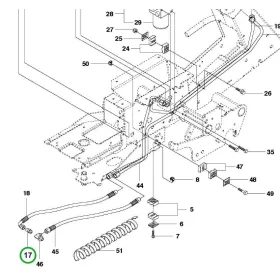 Husqvarna hidraulika csőcsatlakozó egyenes 9/16 R 418Ts AWD riderhez robbantott ábra