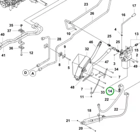 Husqvarna egyenes csőcsatlakozó 9/16 col R 418TsX AWD riderhez robbantott ábra