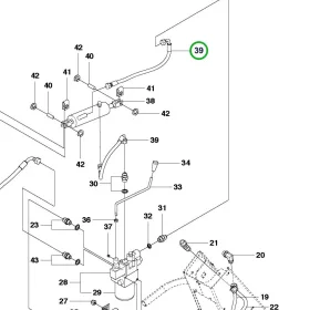 Husqvarna hidraulikatömlő 1/4 col 100 bar R 422Ts AWD riderhez robbantott ábra