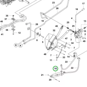 Husqvarna hidraulikahenger 135 mm R 418TsX AWD, R 420TsX AWD riderhez robbantott ábra