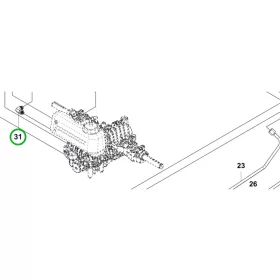 Husqvarna 90 fokos csőcsatlakozó 3/4 col R 418TsX AWD riderhez robbantott ábra