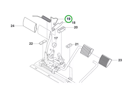 Husqvarna pedálrugó R 214TC, R 216T AWD, RC 318T riderhez robbantott ábra