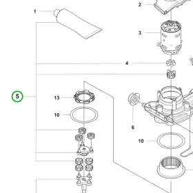 Husqvarna kúpkerékpár Coarse Cut 522iHDR60 sövényvágóhoz robbantott ábra