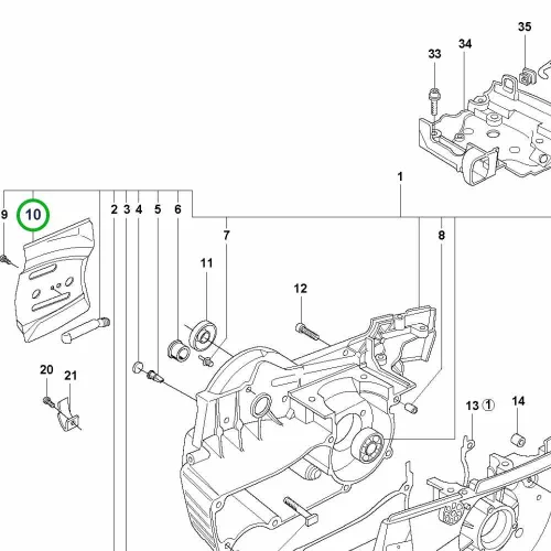 Husqvarna láncvezető forgattyúházhoz 365, 372 XP láncfűrészhez robbantott ábra