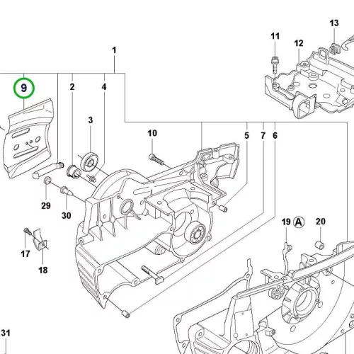 Husqvarna láncvezető elem 365, 372 XP, 576 XP láncfűrészhez robbantott ábra