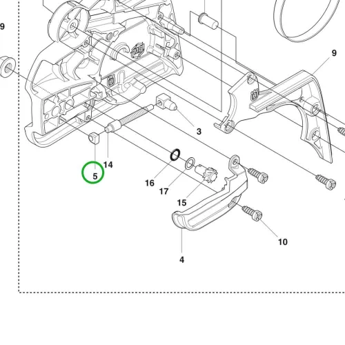 Husqvarna távtartó hüvely 365, 372 XP, 435 II, 445 II láncfűrészhez robbantott ábra