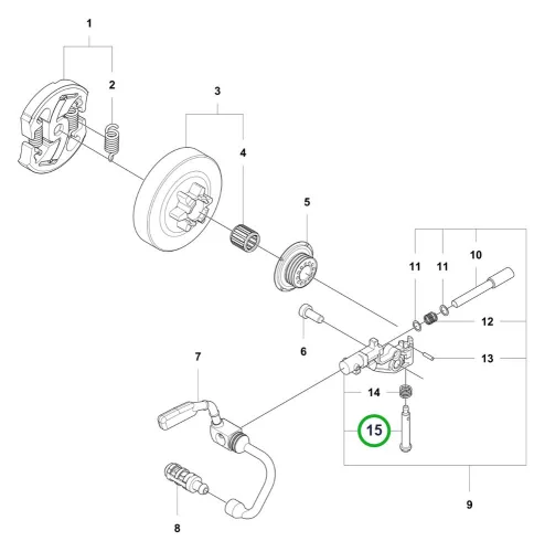 Husqvarna olajpumpa csavar 540 XP Mark III láncfűrészhez robbantott ábra