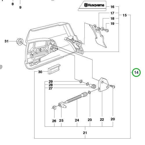 Husqvarna kuplungfedél 365, 372 XP, 575 XP láncfűrészhez robbantott ábra