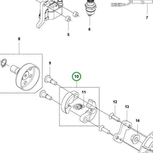 Husqvarna kuplung komplett 525HE3, 525HE4 sövényvágóhoz robbantott ábra