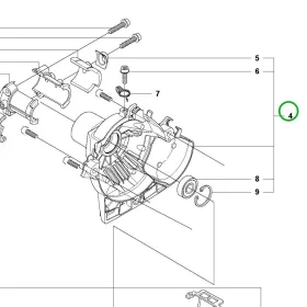 Husqvarna kuplungfedél 322, 325 fűkaszához robbantott ábra