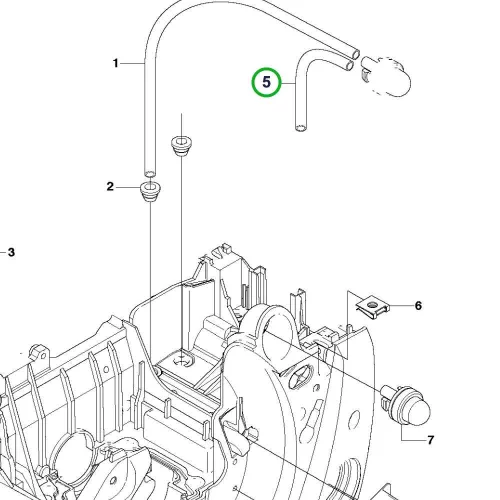 Husqvarna benzincső 42 mm 455, 460 Rancher láncfűrészhez robbantott ábra