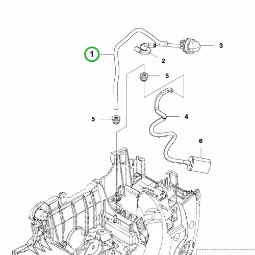 Husqvarna benzincső 210 mm 455e Rancher, 465 Rancher láncfűrészhez robbantott ábra