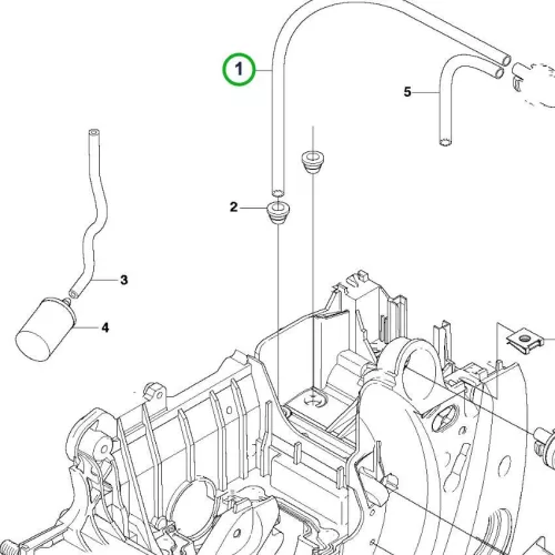 Husqvarna benzincső 162 mm 455, 460 Rancher láncfűrészhez robbantott ábra
