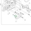 Husqvarna láncfeszítő csigakerék balos 435, 445, 450 láncfűrészhez robbantott ábra