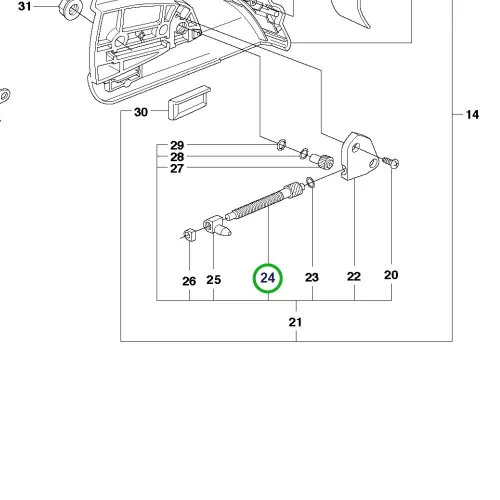 Husqvarna láncfeszítő csavar 365, 372 XP, 390 XP láncfűrészhez robbantott ábra