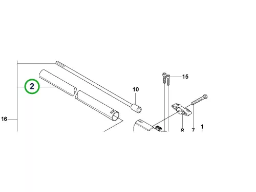 Husqvarna szárcső 850 mm 327RDx fűkaszához robbantott ábra