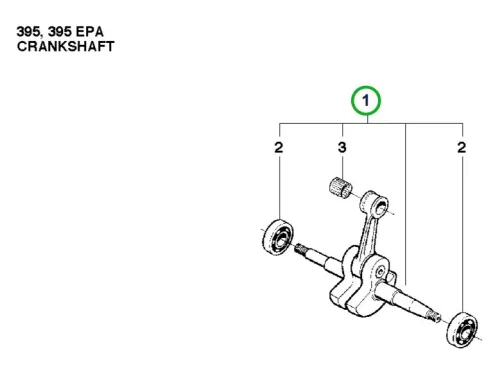 Husqvarna főtengely komplett 395 XP láncfűrészhez robbantott ábra