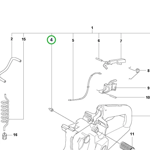 Husqvarna tanklevegőztető szelep 365, 372 XP, 390 XP láncfűrészhez robbantott ábra