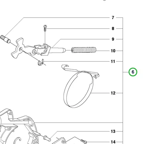 Husqvarna láncfék szürke 346 XP láncfűrészhez robbantott ábra