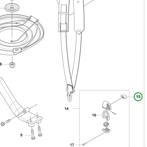 Husqvarna adagoló 525iLXT, 525LK, 535iRX szegélyvágóhoz robbantott ábra