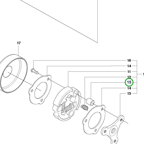 Husqvarna csapágypersely 555RXT, 555FXT fűkaszához robbantott ábra