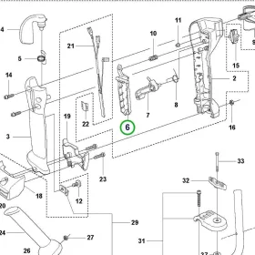 Husqvarna gázbiztosító 545F, 555FXT tisztítófűrészhez robbantott ábra