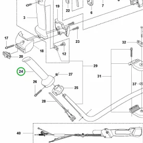 Husqvarna bal markolat 555FXT tisztítófűrészhez robbantott ábra