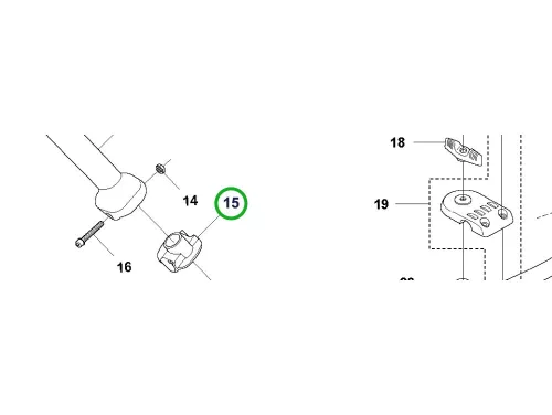 Husqvarna bal markolat rögzítőkonzol 545RX, 545FR, 555RXT fűkaszához robbantott ábra