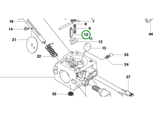 Husqvarna karburátor tűszelep 346 XP, 353 láncfűrészhez robbantott ábra