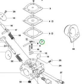 Husqvarna karburátor mérőkar 346 XP, 353 láncfűrészhez robbantott ábra