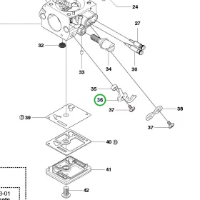 Husqvarna karburátor szabályozókar 353, 346 XP láncfűrészhez robbantott ábra